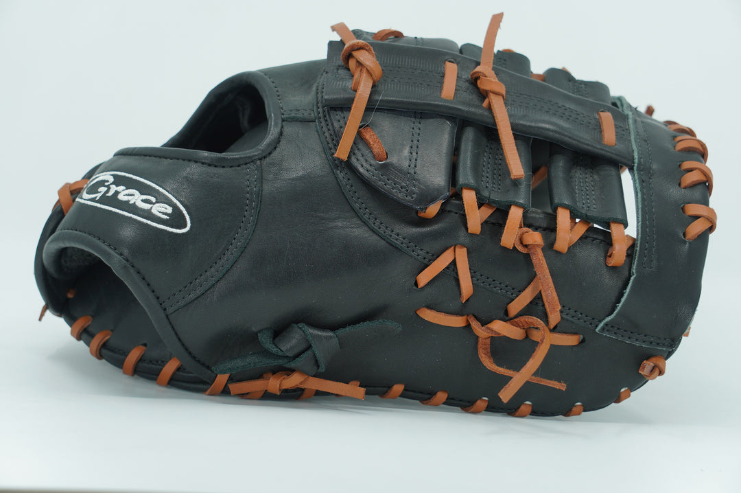 Custom Grace Glove First Base Mitt - 12.5" - Black and Brown - Demo Glove - Grace Glove Company