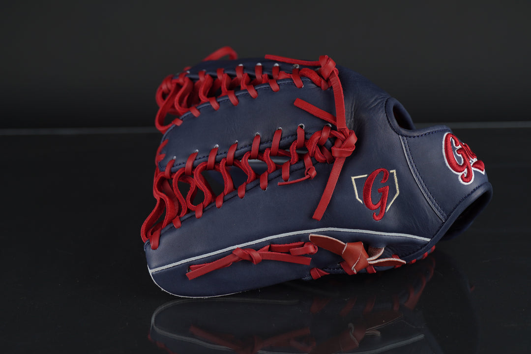 13" Custom Grace Glove - Left Hand Throw - Pro Steerhide - Navy, Wine, White