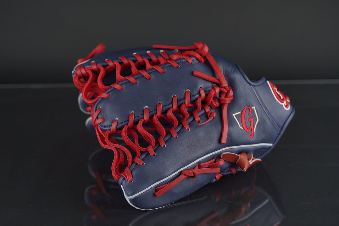 13" Custom Grace Glove - Left Hand Throw - Pro Steerhide - Navy, Wine, White