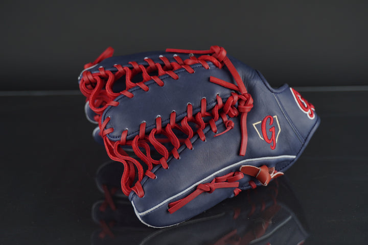 13" Custom Grace Glove - Left Hand Throw - Pro Steerhide - Navy, Wine, White