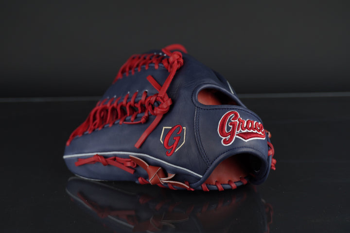 13" Custom Grace Glove - Left Hand Throw - Pro Steerhide - Navy, Wine, White