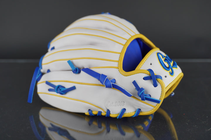 11.5" Custom Grace Glove - Right Hand Throw - Royal, White, Yellow - Grace Glove Company