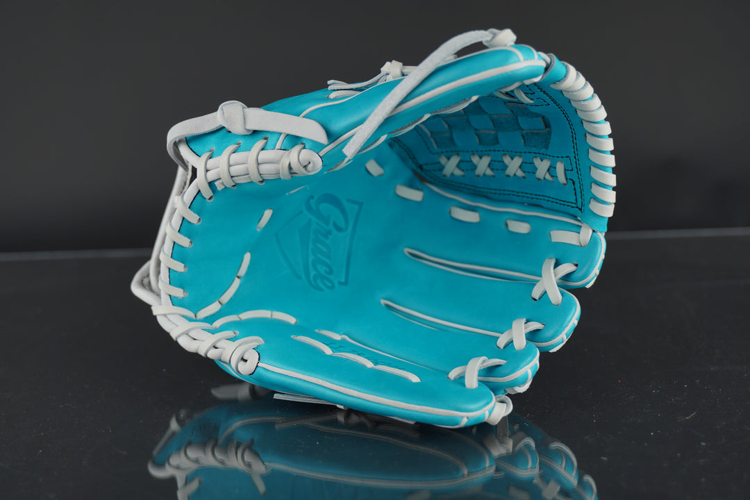 11.75" Custom Grace Glove - Right Hand Throw - Sky Blue, White, Black
