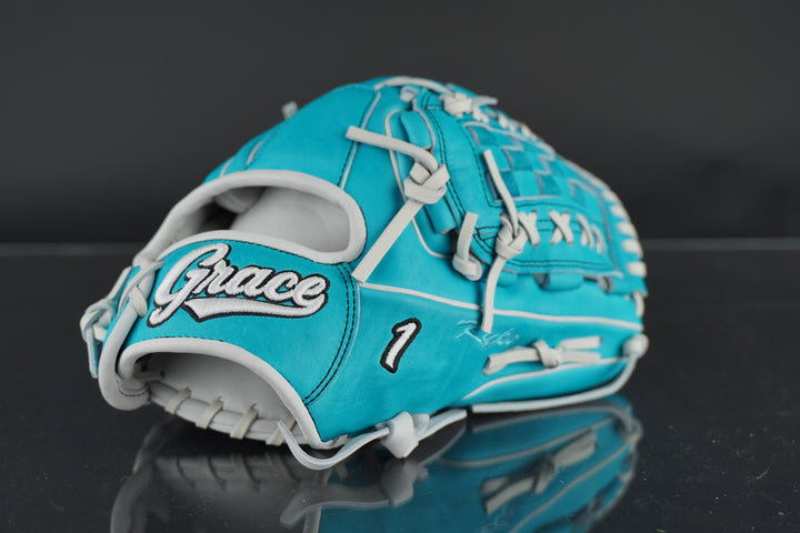 11.75" Custom Grace Glove - Right Hand Throw - Sky Blue, White, Black