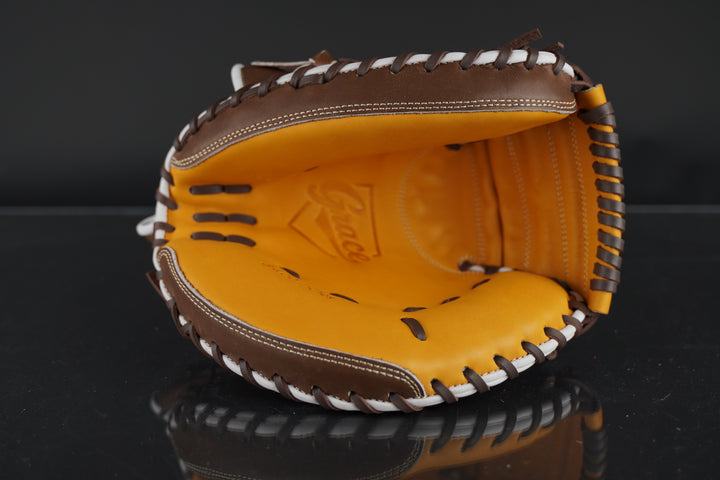 34.00" Custom Grace Glove Catchers Mitt - Right Hand Throw - Dark Brown, Tan, White