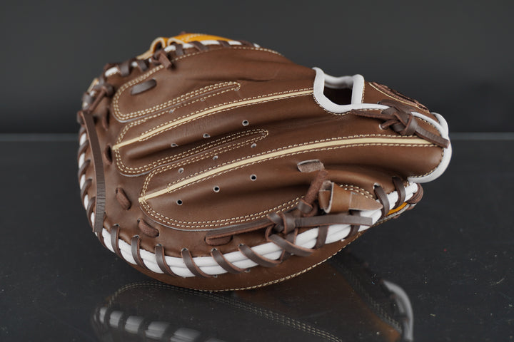 34.00" Custom Grace Glove Catchers Mitt - Right Hand Throw - Dark Brown, Tan, White